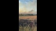 Огромен пожар бушува край Костинброд, огънят се вижда от километри