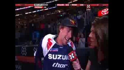 X Games 15 Crash of Travis Pastrana attempting the Toilet Paper roll - Moto X Best Trick contest