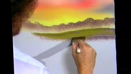 S10 Радостта на живописта с Bob Ross E02 - барака в залез слънце ღобучение в рисуване, живописღ