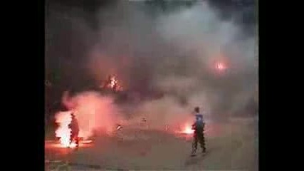 Paok Supporters Burning Toumba !!!