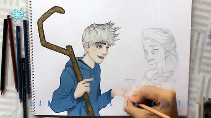 нарисувай Jack Frost и Elsa #jelsa