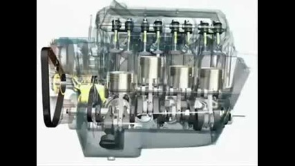 3d анимация на функцията на двигател V8