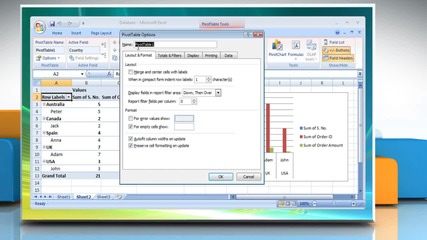Microsoft® Excel 2007: How to convert Pivotchart to a standard chart on Windows® Vista?