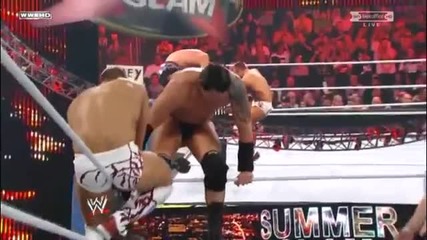 Falling Clothesline to opponent on the Top Rope
