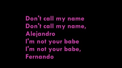 Lady Gaga - Alejandro Hq Lyrics