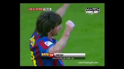 Лионел Меси целуна майката си за четвъртия гол в мача Барселона Валедолит Барса Шампиона в Испания 