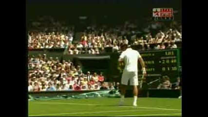 Wimbledon - Federer - Hrbaty - 1:1 Трети Сет!