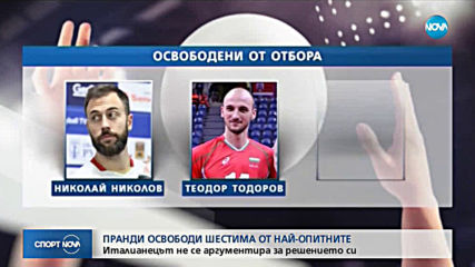 Странен ход на Пранди, изключи най-опитните за квалификацията