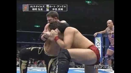 G1 Climax Kurt Angle & Shinsuke Nakamura vs. Hiroshi Tanahashi & A J Styles 08/16/08