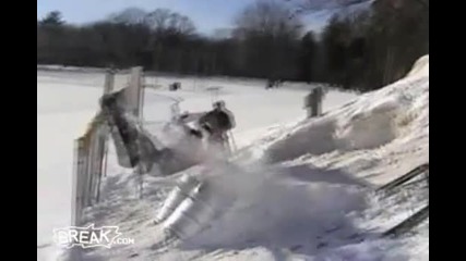 Snowboard Backflip to Backplant on Fence 