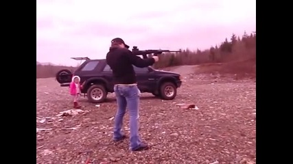 Girl shoots Assualt Rifle Sks