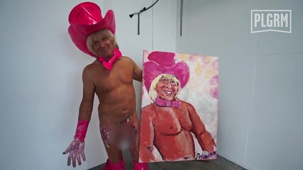 Мъж рисува с пенис