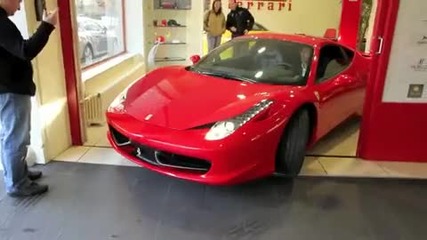 parking of a new Ferrari 458 Italia in Lausanne Sw 