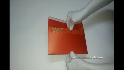 W-4796e, 250 Gsm, Tangerine Color , Shimmer Paper, Hindu Wedding Cards Online