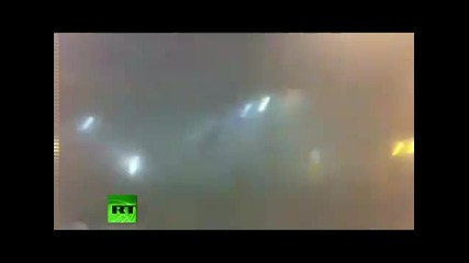 Първи секунди след взрива на летище Домодедово в Москва 