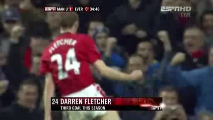 Manchester United vs Everton 1:0 21.11.2009 Darren Fletcher