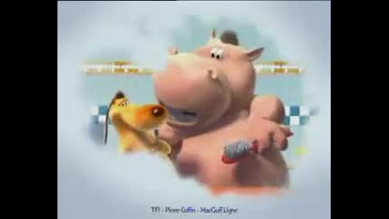 Hippo and Dog Brushing Teeth 