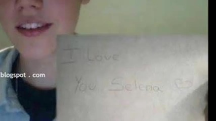 Джъстин е написал "обичам те Селена"