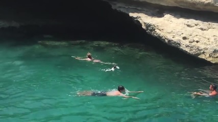Нетърпеливо куче прави готин скок във водата, включва се в купона на лятото !