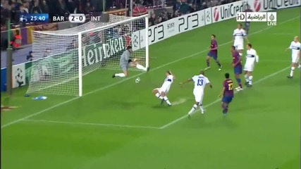 F.c Barcelona Vs Inter 2 - 0 Pedro Goal Hd (24/11/2009) 