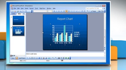 Microsoft® Powerpoint 2003: How to insert chart into presentation on Windows® 7?