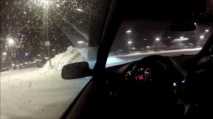 Audi S3 224km winter drive thru snowy city center