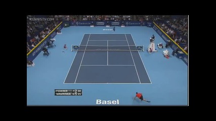 Federer corrects the score on a match point