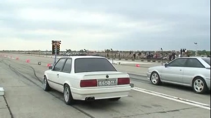 Bmw E30 M5 vs Audi S2 V8 Bi Turbo :drag Race 