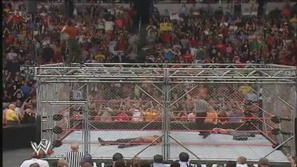 Matt Hardy Leg Drop to Edge off a steel cage on Unforgiven