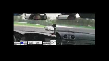 Splitscreen video comparing Bmw M5 (e60) with Mb Clk 500 - m5