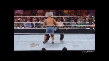 Brock Lesnar Low Blow & F-5 to John Cena - Raw 4.9.12