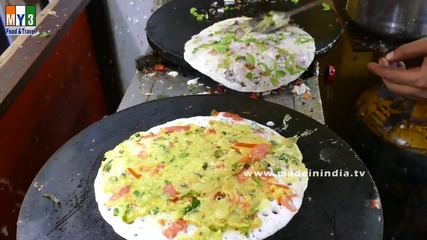 Бърза Храна на улицата в Мумбай - Masala Uthapam Dosa - Mysore Special Doda