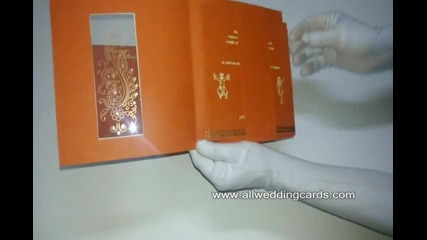 W-4710j, Orange Color, Handmade Paper, Wedding Invitations Design