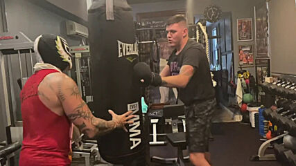 Dominik Mysterio trains for his WWE in-ring debut