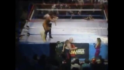 Randy Savage - Double Axe Handle outside to george steele