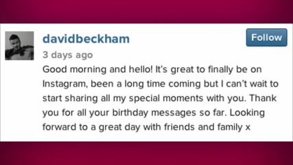 David Beckham has Joined Instagram!