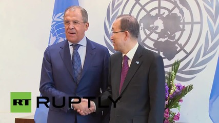 UN: Lavrov meets with UN Secretary General Ban Ki-moon on sidelines of UNGA