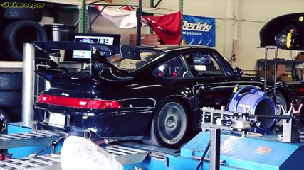 Porsche 993 Ruf Turbo R on dyno
