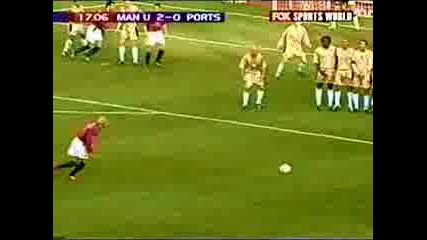 Най - добрият гол на Beckham за Manchester United !!! 
