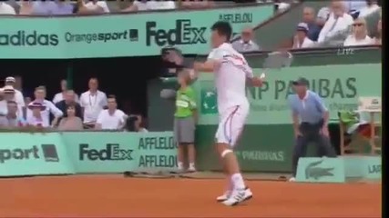 Роджър Федерер и Новак Джокович - красиви точки.
