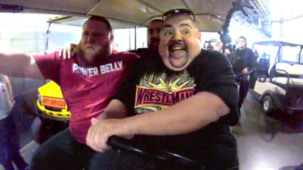 Heavy Machinery takes Gabriel Iglesias on a tour of WrestleMania catering