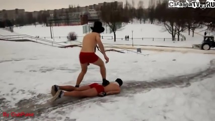 Щуро спускане на лед в Русия