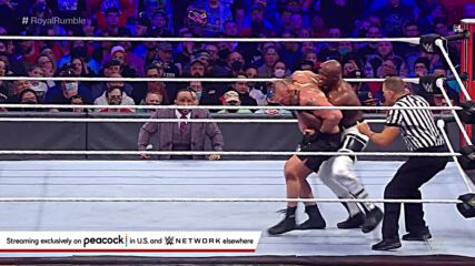 Brock Lesnar’s massive F-5 to Bobby Lashley wipes out the referee (WWE Network Exclusive)