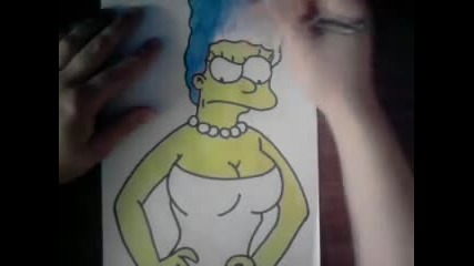 Drawing Marge Simpsons big 