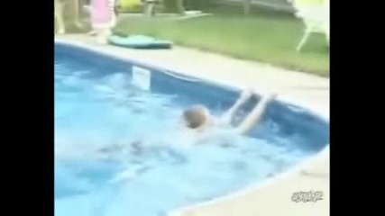 задно салто към басйн! 