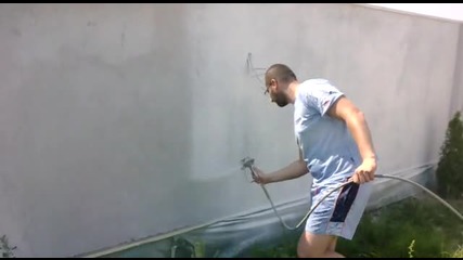 Боядисване на ограда с фасадна боя с.белащица