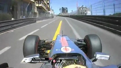 F1 Гран при на Монако 2011 - Hamilton блъска Maldonado Onboard Hd