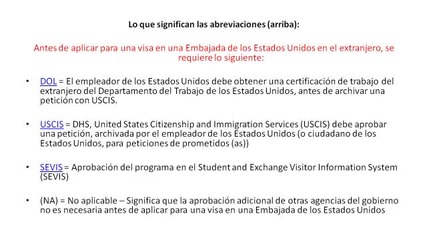 Tipos de Visas para Los Estados Unidos para Visitantes Temporales 