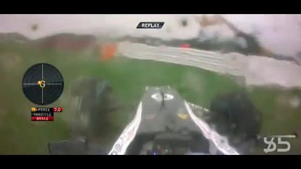 F1 Гран при на Великобритания 2012 - Senna се блъска в стената на Fp 2 [hd][onboard]