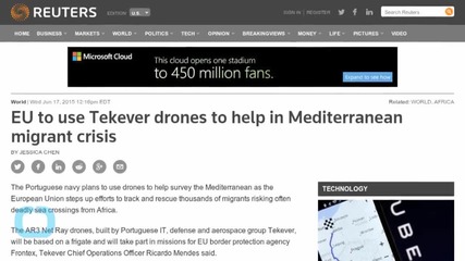 EU Will Use Drones to Help in Mediterranean Migrant Crisis